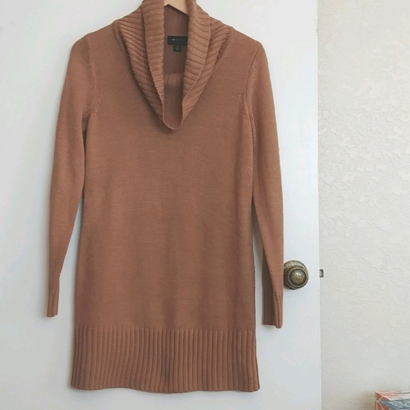 🆕NWOT Cowlneck Sweater Dress Tan - Picture 5 of 6